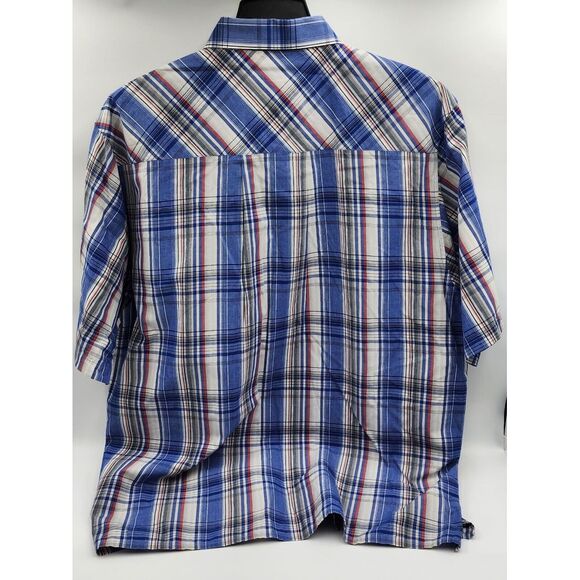 SOUTHPOLE Authentic Collection Blue Red Plaid‎ Short Sleeve Button Down Men's XL - Picture 4 of 7